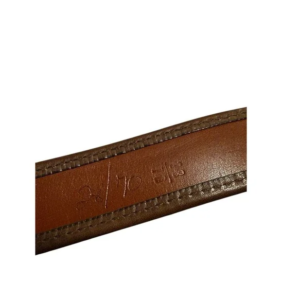 Lands End Vintage Preppy Heritage Brown Leather Belt Made In England - Picture 5 of 5
